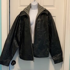 Guess faux leather jacket with hood