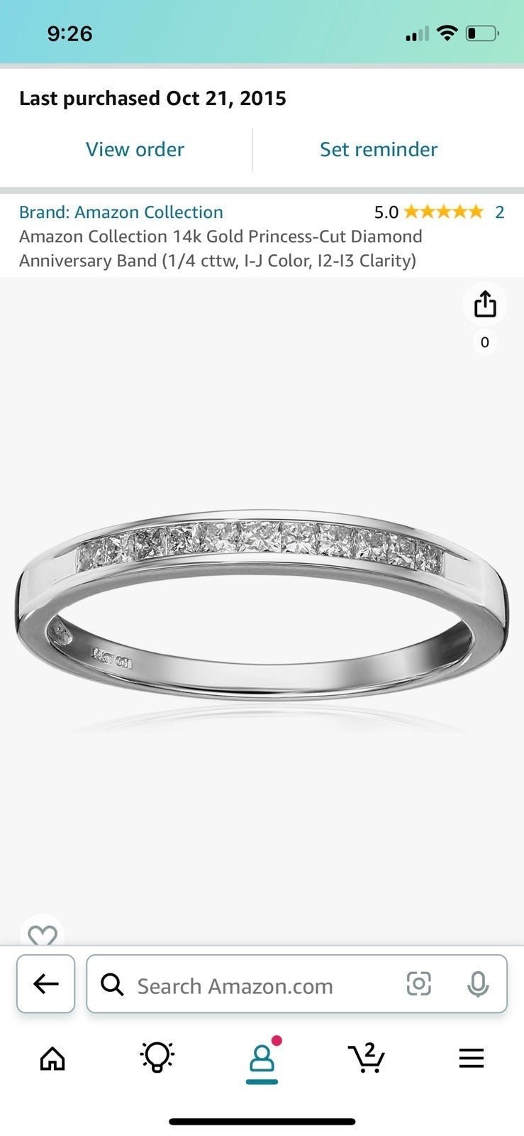 14k Gold Princess-Cut Diamond Anniversary Band
