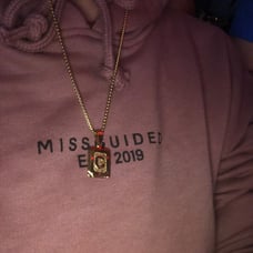 “C” initial gold name necklace with chain NEW