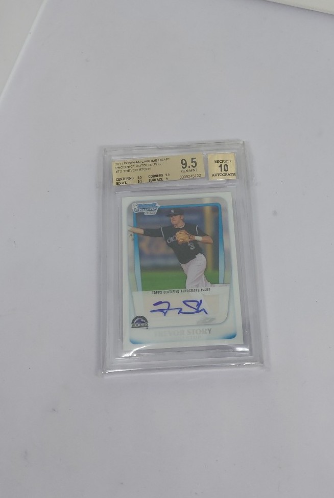 Bowman Chrome Trevor Story Certified Autograph issue Beckett Gem 9.5/10