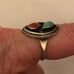 RING - VINTAGE/NATIVE STYLE Sterling Turquoise & Coral Ring
