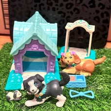 Vintage Littlest Pet Shop Puppy Mom and Dad With Magic Birthing Center
