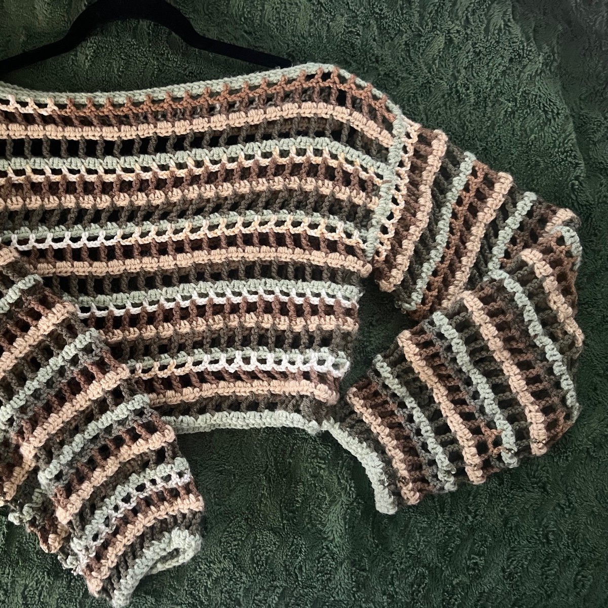 handmade crochet mesh sweater