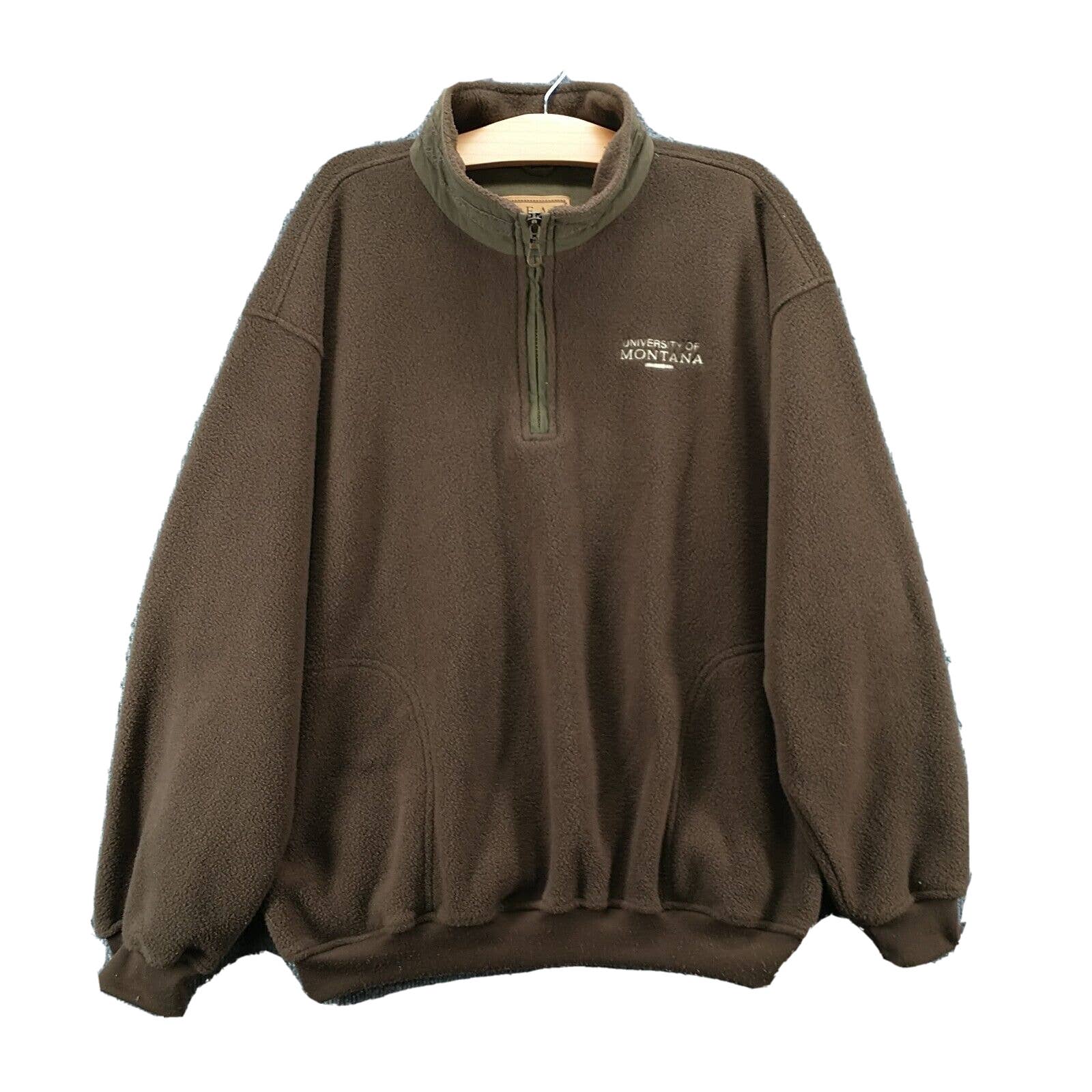 Gear For Sports Men's 1/4 Zip Fleece Jacket Brown M University Of Montana
