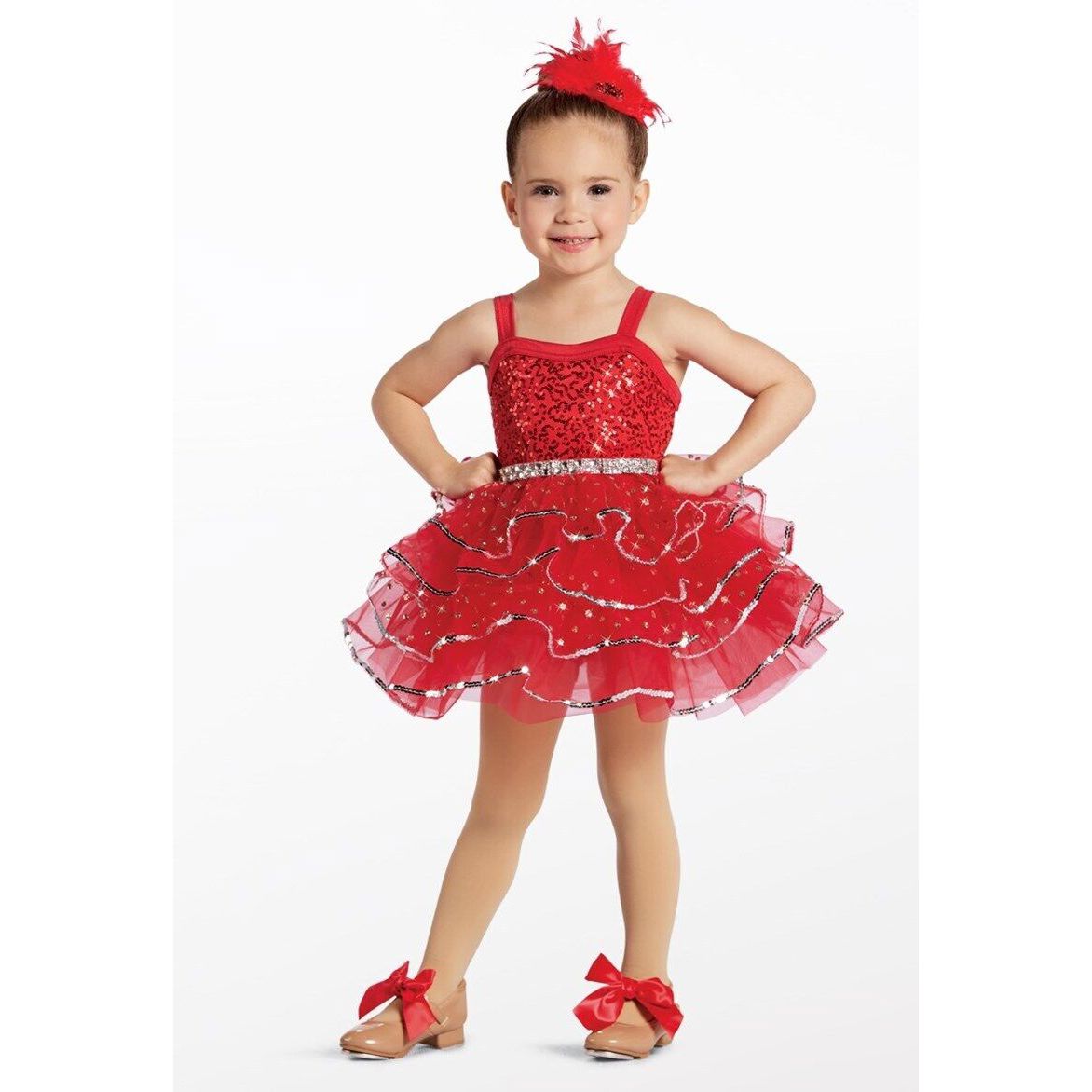 Dance Costume Weissman 15187 Red XS Child Jazz Sequin