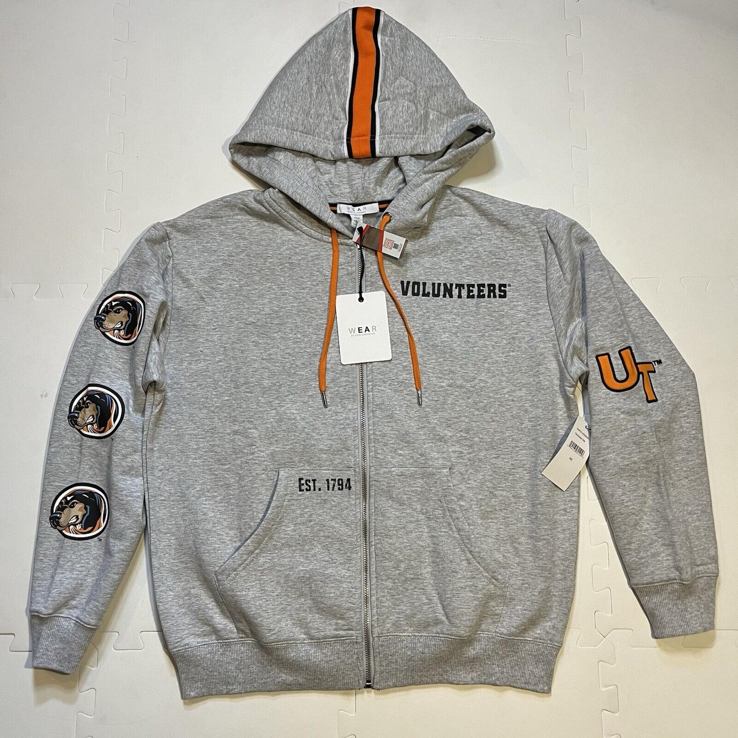 WEAR by Erin Andrews Tennessee Volunteers Extra Small Gray Orange Taped Hoodie