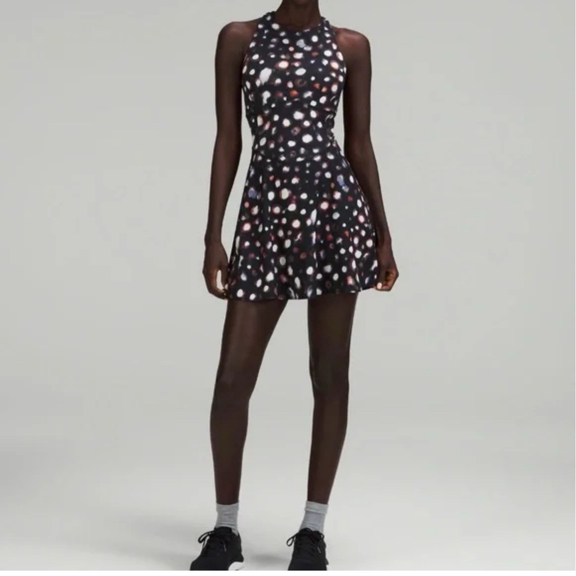 Lululemon Court Crush Tennis Dress in Haze Dot Inverse Orange Multi Sz 4