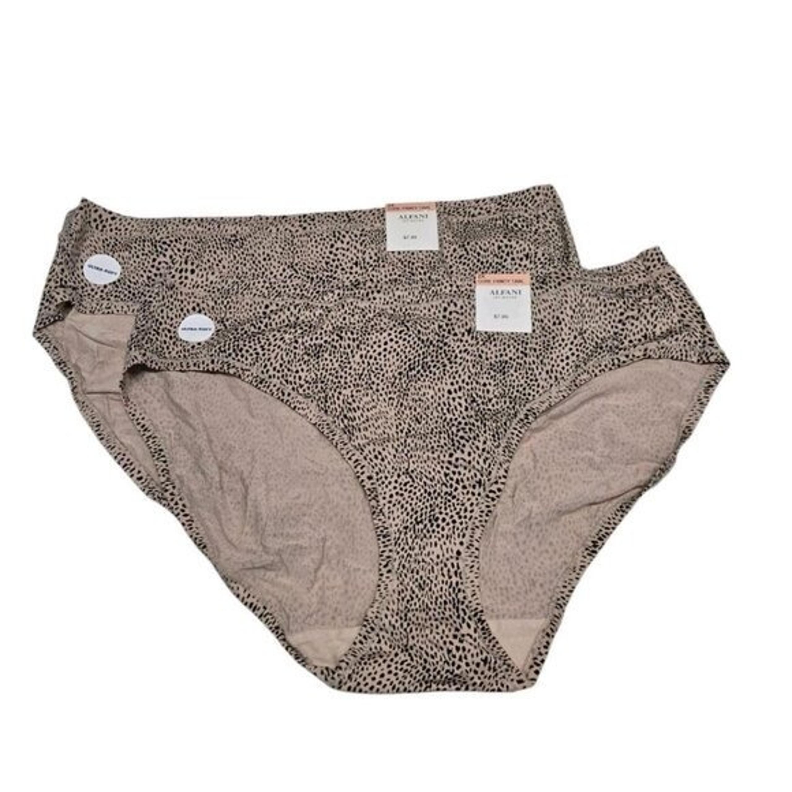 Lot Of 2 Alfani Womens 2X Ultra Soft Bikini Panties Cheetah Print Underwear