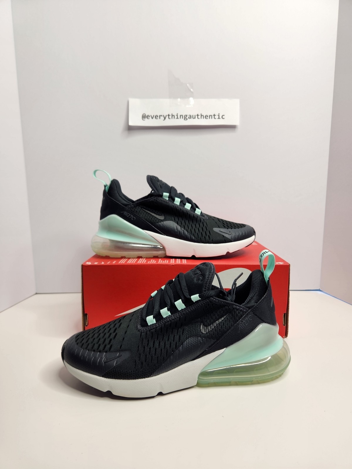 Nike Air Max 270 Black/Mint Foam Size 7.5 Women