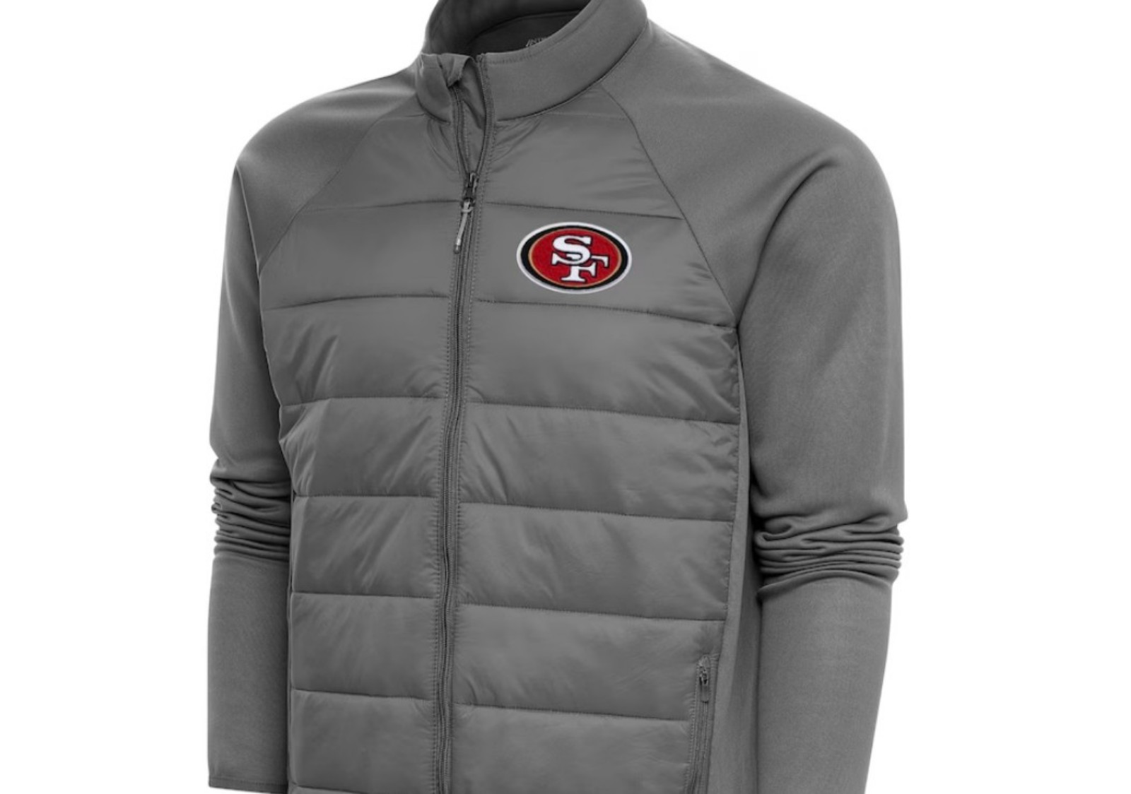 San Fransisco 49ers Gray Puffer Jacket Winter Coat Vest NWT...embroidered team g