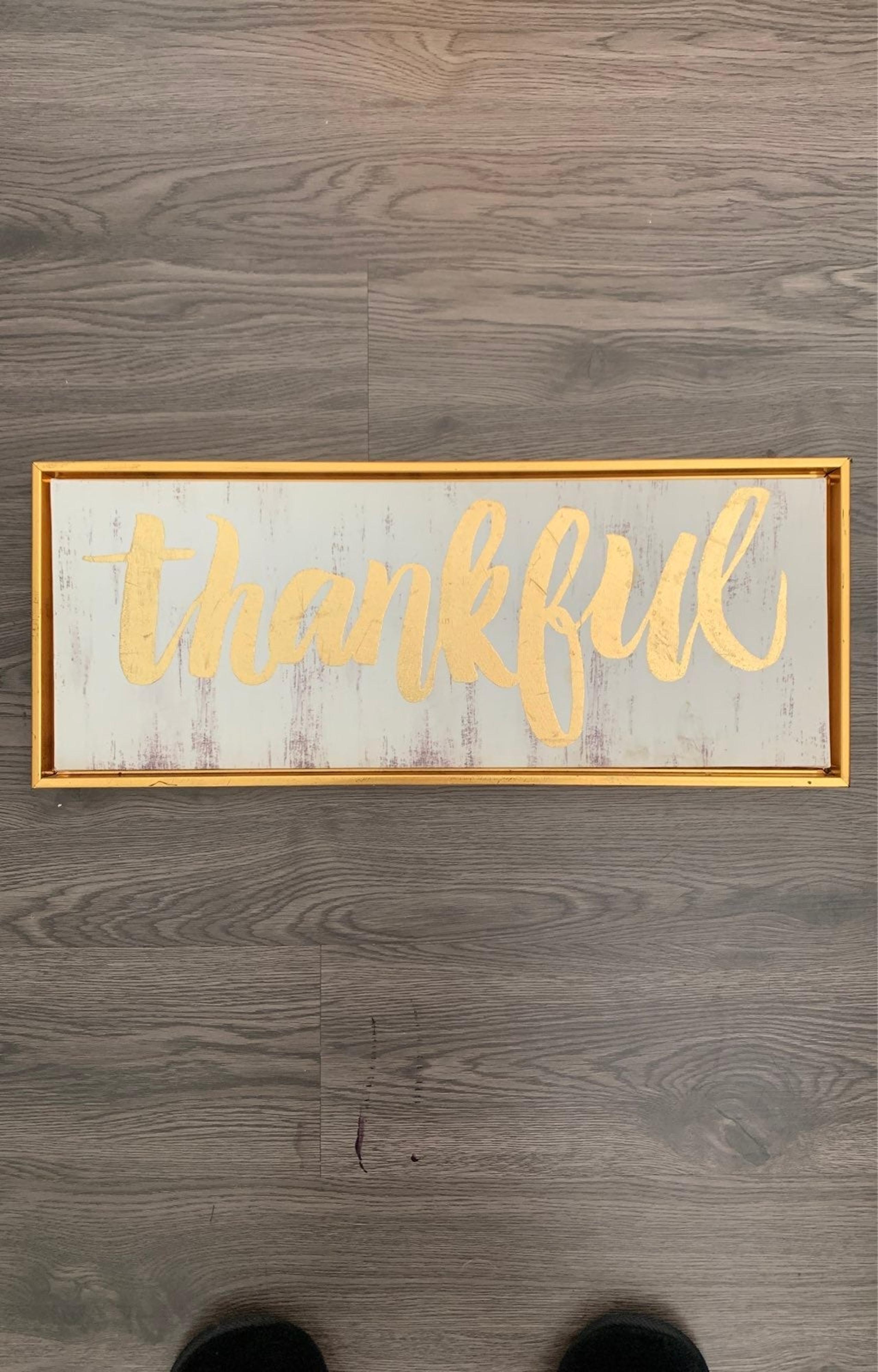 Gold Rustic "Thankful" sign