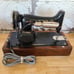 1920s Ornate Black Gold Antique Singer Sewing Machine Locking Bentwood Case Key