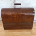 1920s Ornate Black Gold Antique Singer Sewing Machine Locking Bentwood Case Key