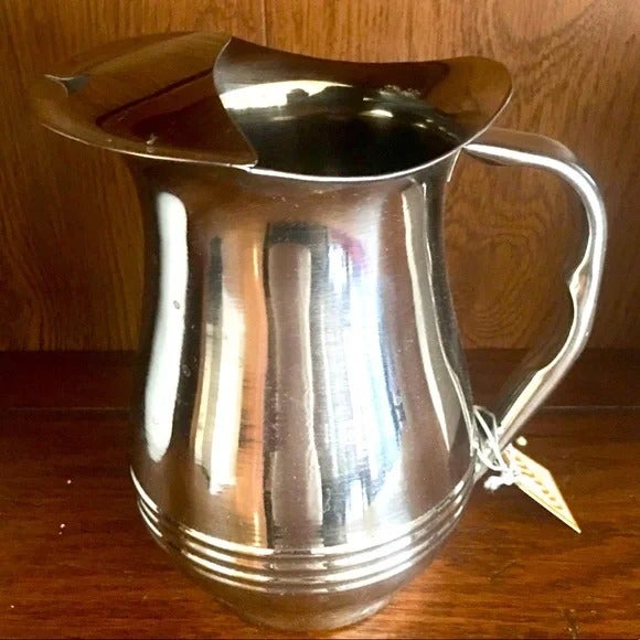 Vintage style silver water pitcher kitchen farmhouse home decor new tags