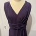 Suzi Chin A-line Dress Sz 16, Purple V-neck front/back. Ruched empire waist NWOT