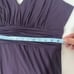 Suzi Chin A-line Dress Sz 16, Purple V-neck front/back. Ruched empire waist NWOT