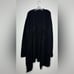 Vince Merino Wool Black Brushed Knit Long Cardigan With Fringe Size L