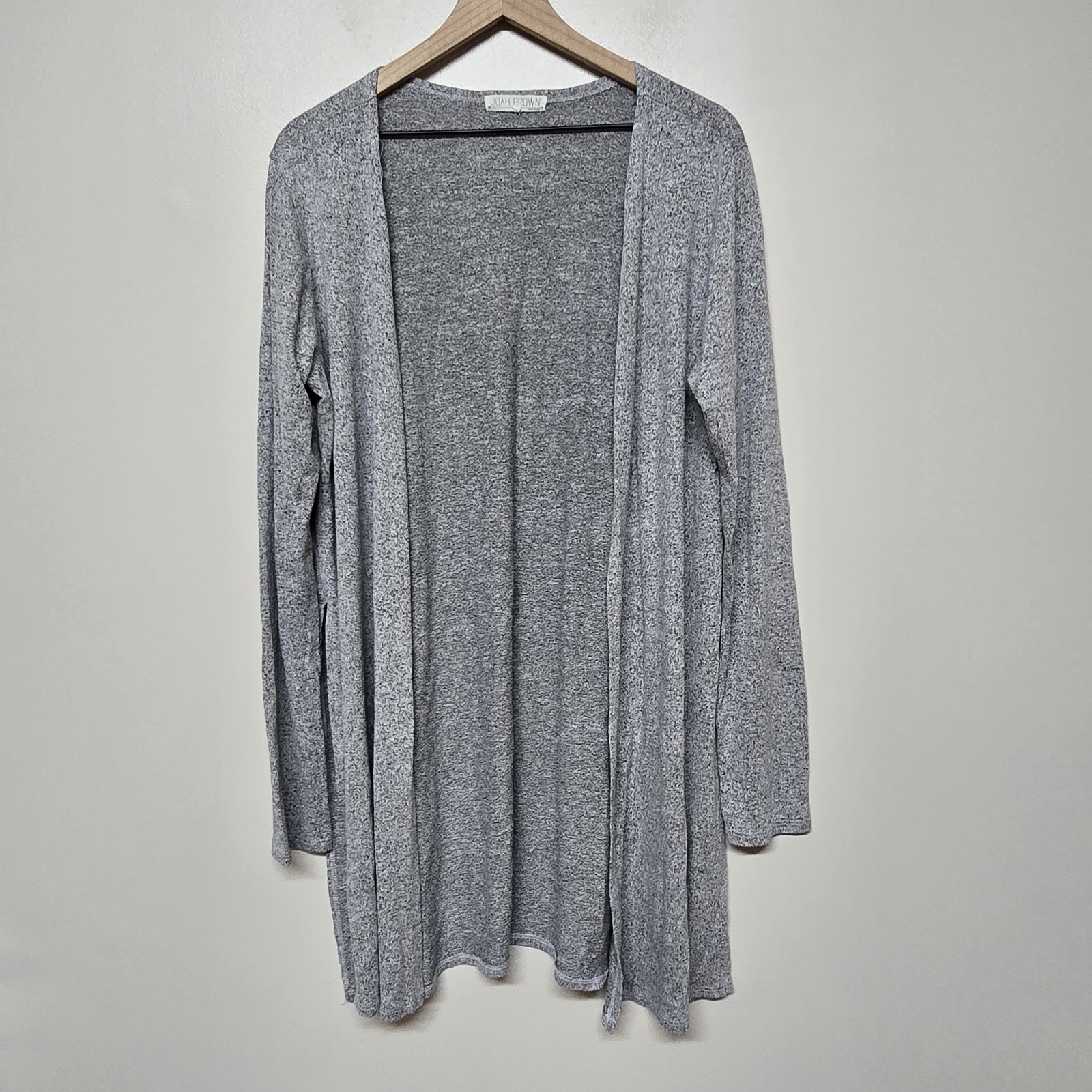 Joah Brown Gray Lightweight Cardigan Sweater Womens Size Medium Large Duster
