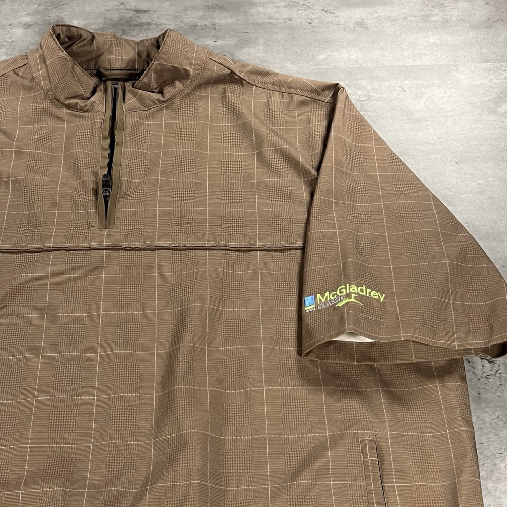 AHEAD WindShirt Jacket Mens XL Bown Plaid Full Zip Up Coach Sea Island St Simon