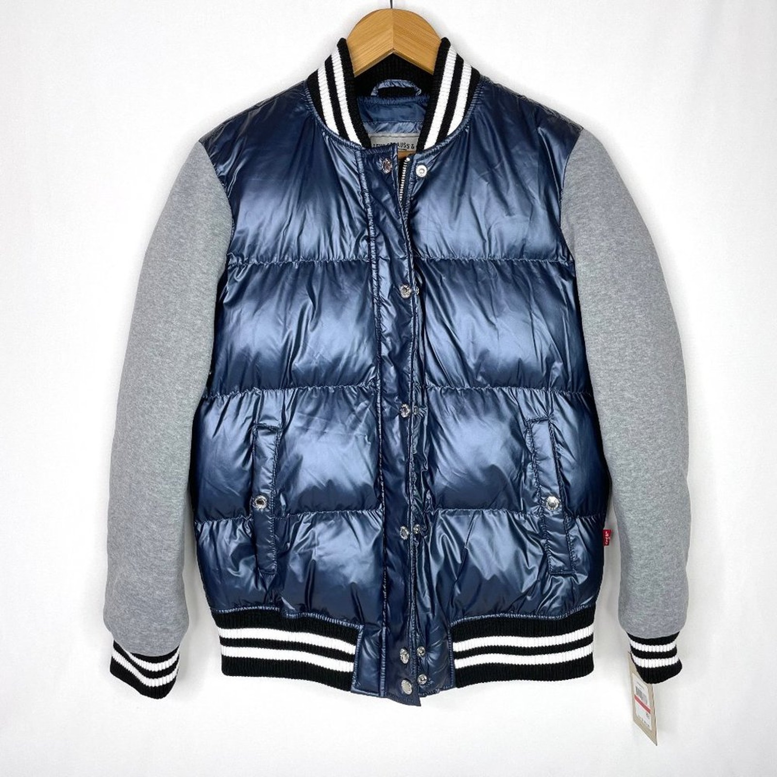 NWT Levi's Metallic Blue Varsity Puffer Jacket XS