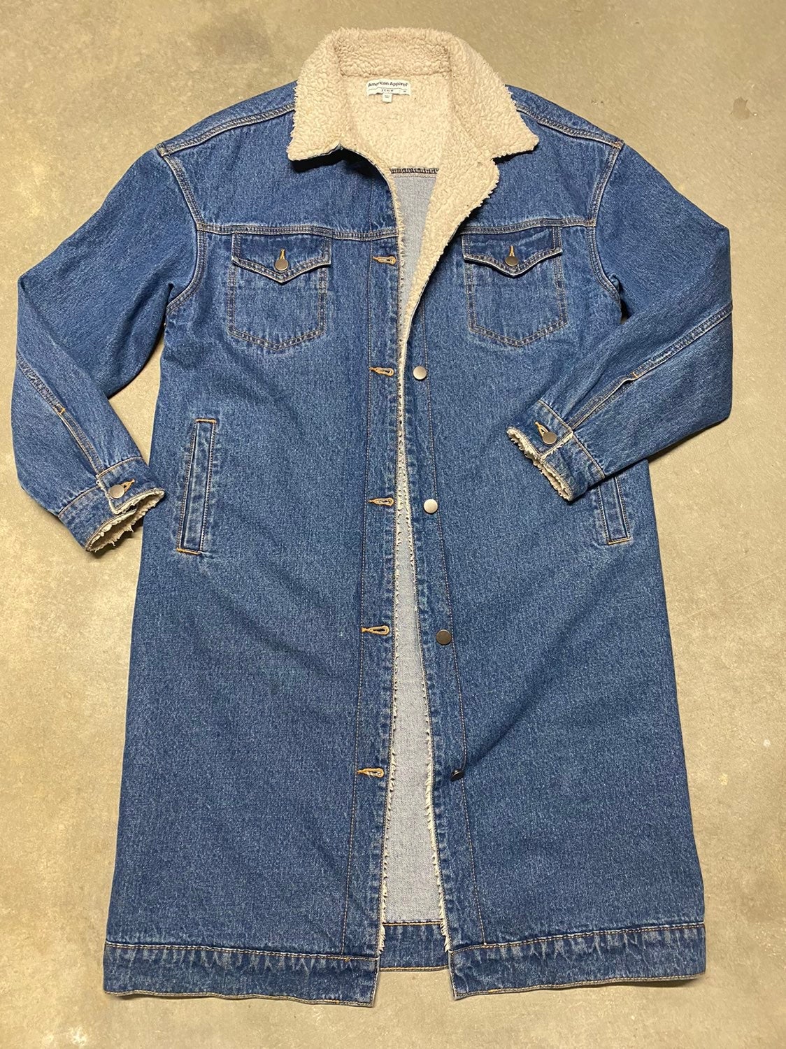 American Apparel Long Sherpa Jean Jacket