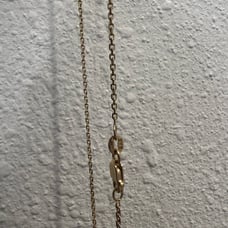 14k Solid Gold Sparkly Curb BIKER Chain 15.5 inches
