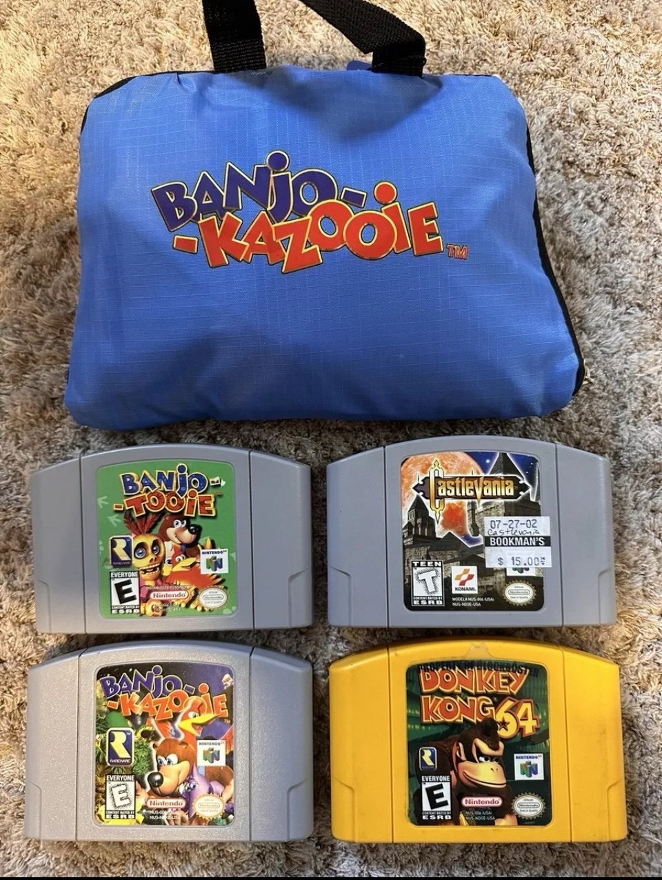 n64 game lot - Banjo-Kazooie, Castlevania 64, Donkey Kong 64, Banjo-Tooie