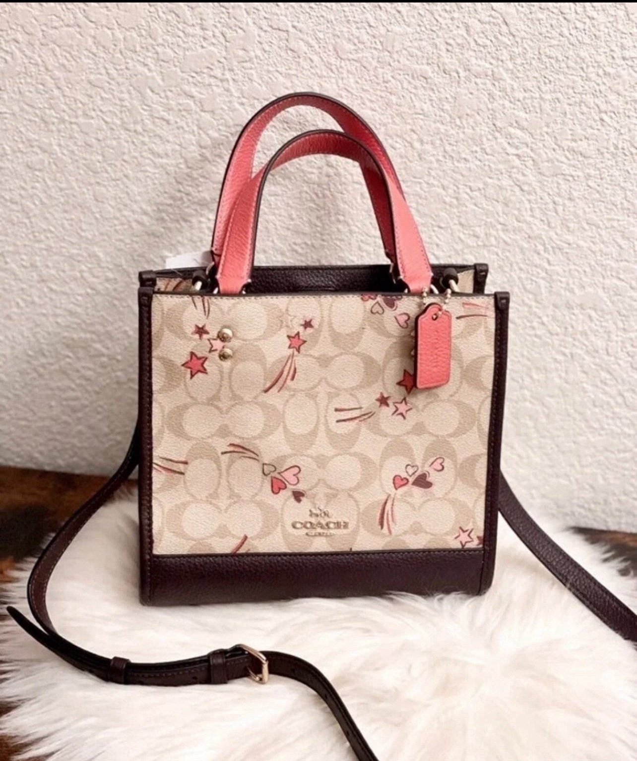 NWT COACH Tote Dempsey Tote 22 Heart & Star Print Authentic <5⭐️Seller!