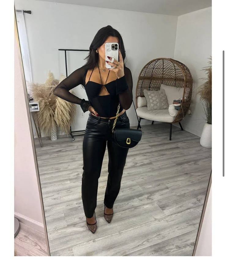 High waisted faux leather pants size large