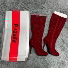 Pazzle Vintage Red Heeled Tall Boots Size 8.5