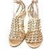 Pour La Victoire Light Gold Leather Strappy Heels Shoes 7.5 orig 295