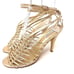 Pour La Victoire Light Gold Leather Strappy Heels Shoes 7.5 orig 295