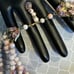 Vintage Jewelry Moonglow Flower Brooch White Angel Skin Coral Bead Necklace