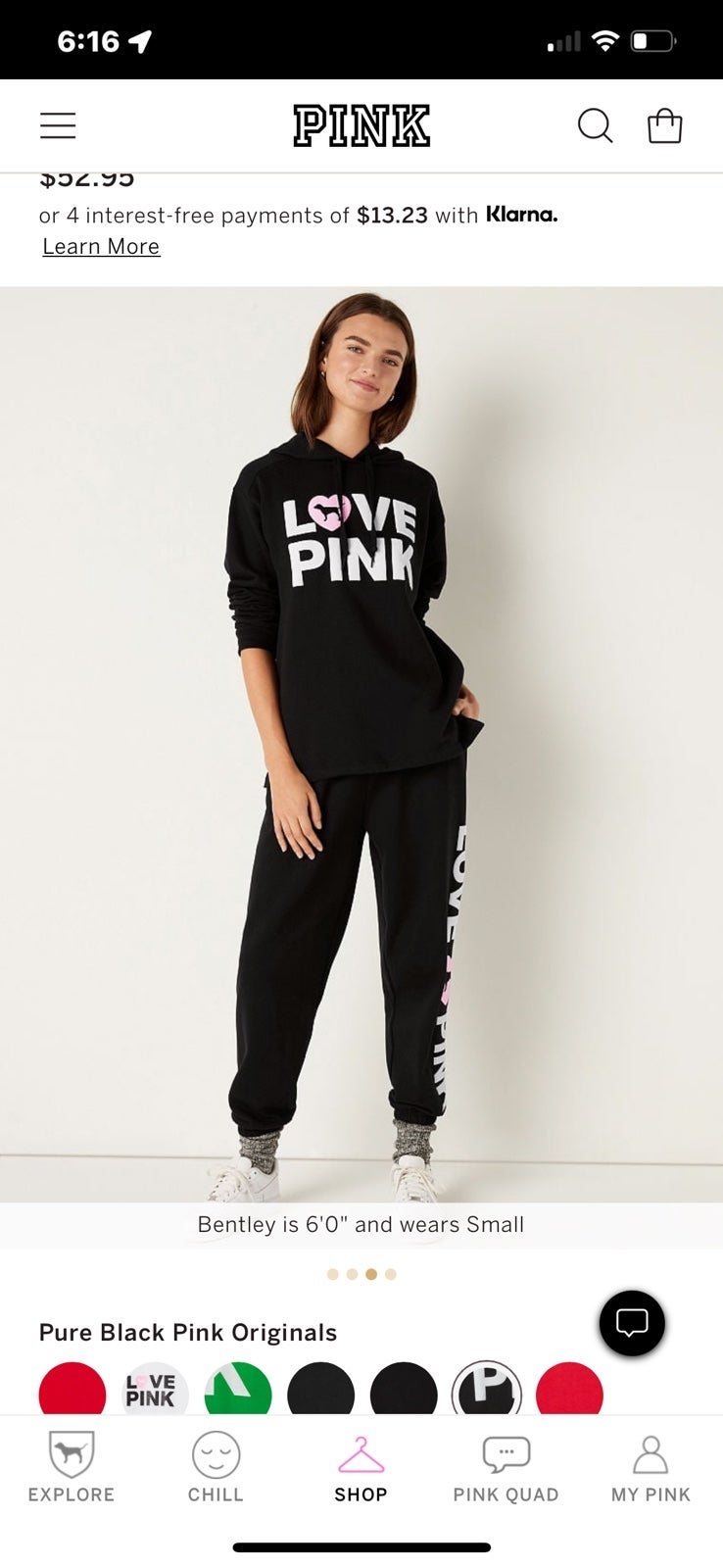 VS, pink originals size XXL, pull over hooded sweatshirt/hoodie nwot