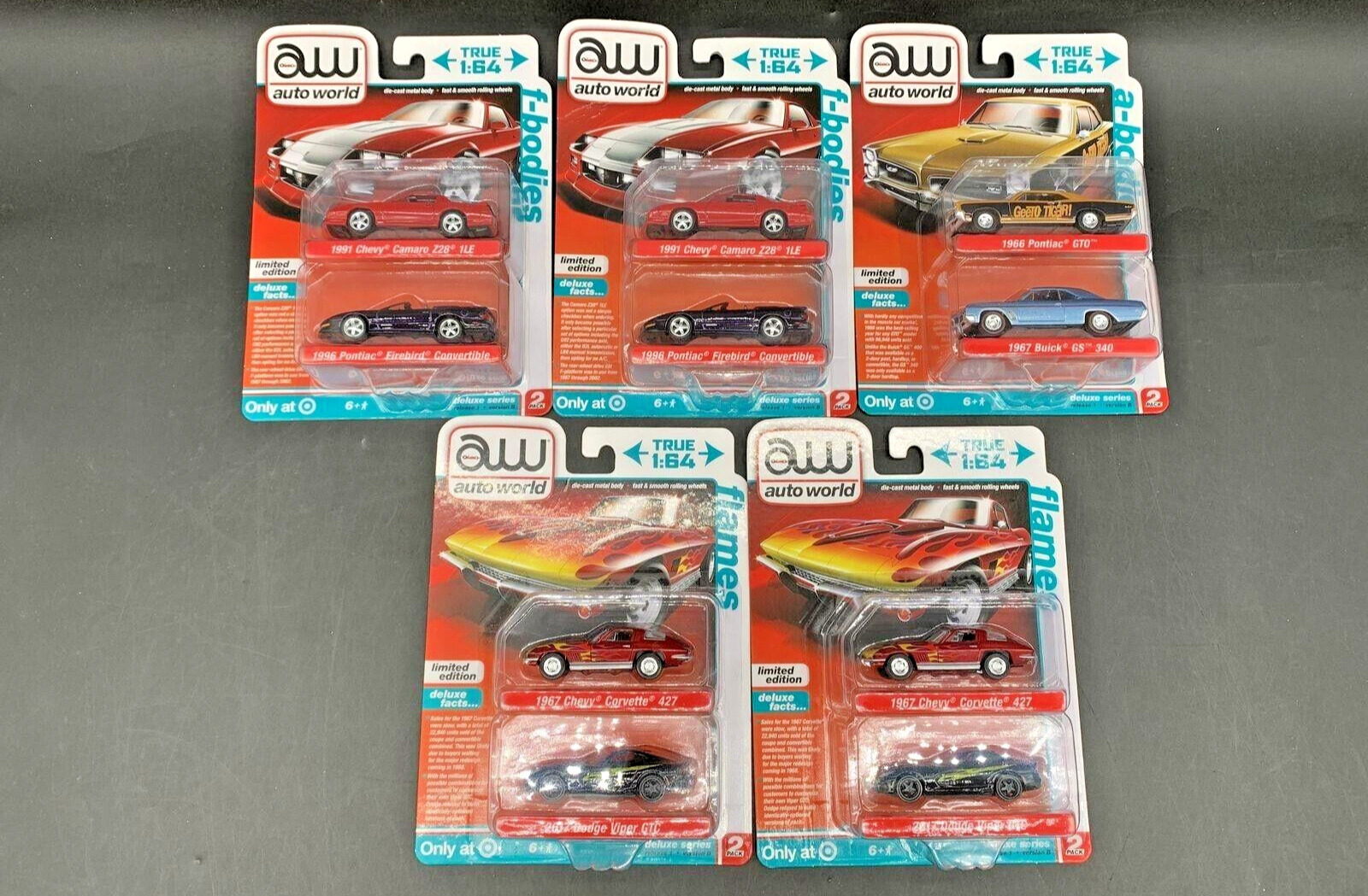 AUTO WORLD 5 PIECE - 2 PACK LIMITED EDITION DIE-CAST METAL BODY COLLECTIBLE CAR
