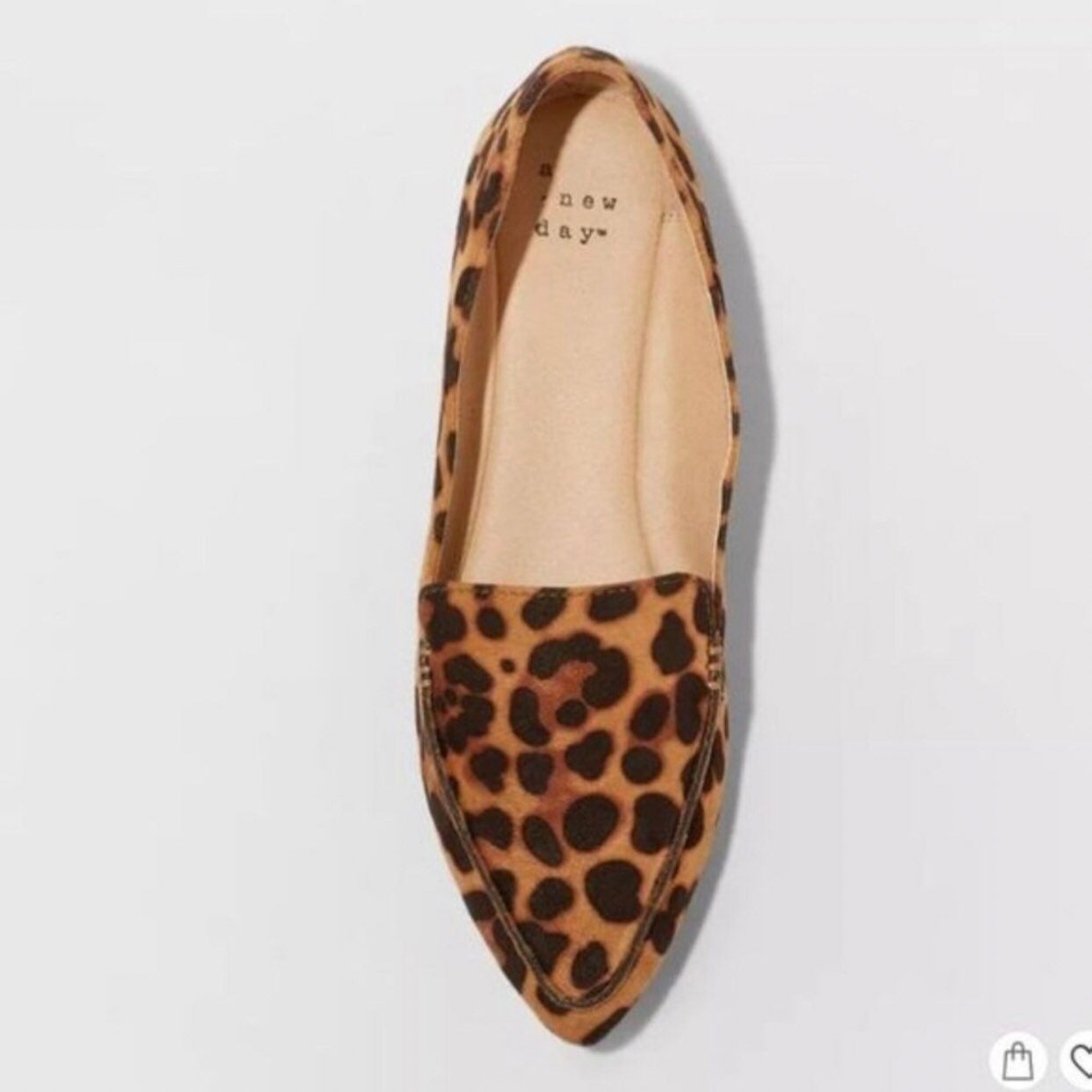 A New Day 10 Leopard Faux Suede Flats Slip On Shoes NWT