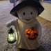 Halloween Spooky Garden Statues with Solar Lights, Cute Purple, 10.6