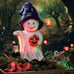 Halloween Spooky Garden Statues with Solar Lights, Cute Purple, 10.6