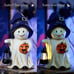 Halloween Spooky Garden Statues with Solar Lights, Cute Purple, 10.6