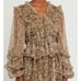 O.P.T Hilo layered floral print chiffon elevated ruffle detail mini dress