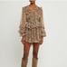 O.P.T Hilo layered floral print chiffon elevated ruffle detail mini dress