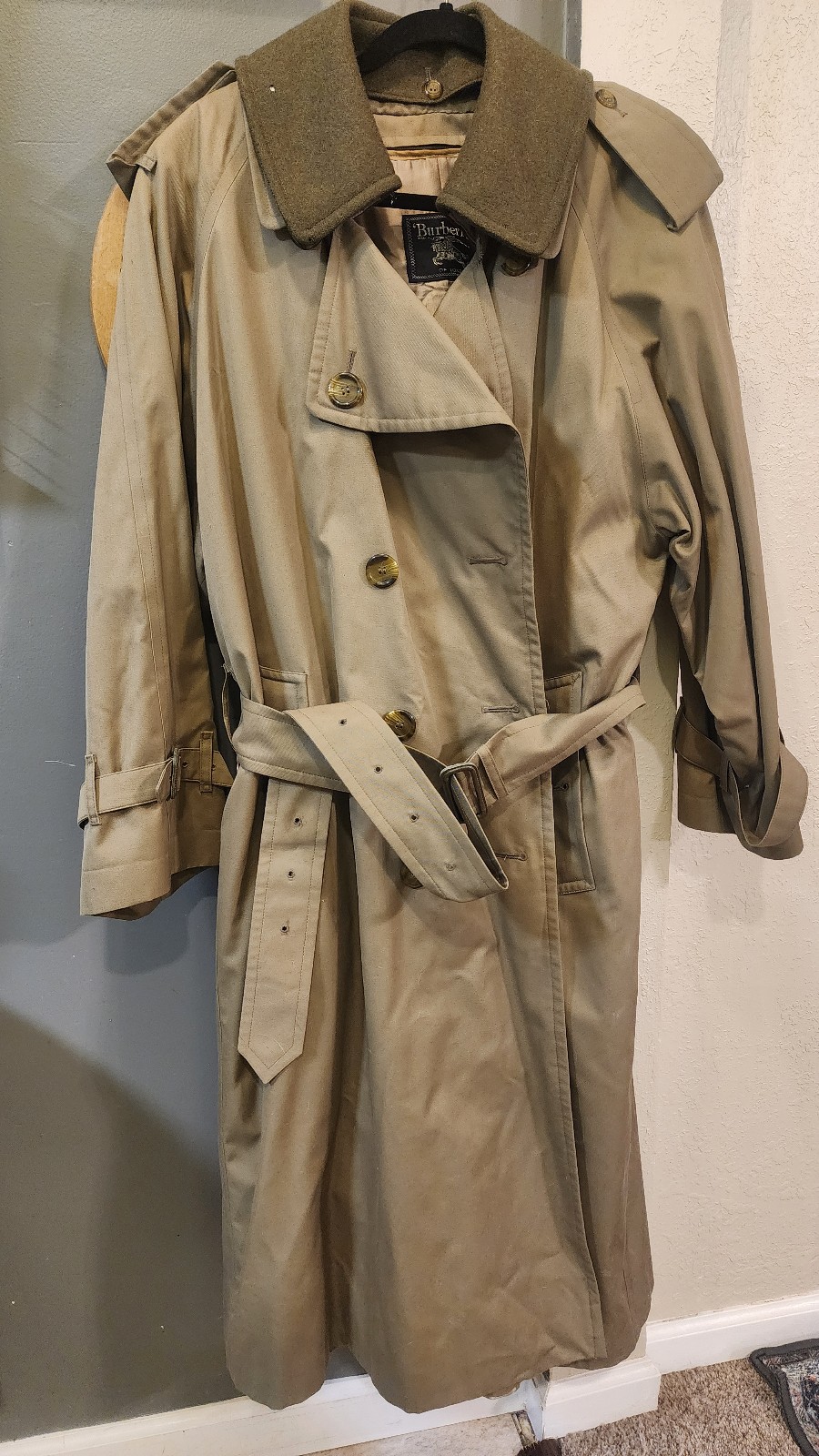 Vintage Burberrys' of London Trench Coat W Wool Liner C1950s size 40s