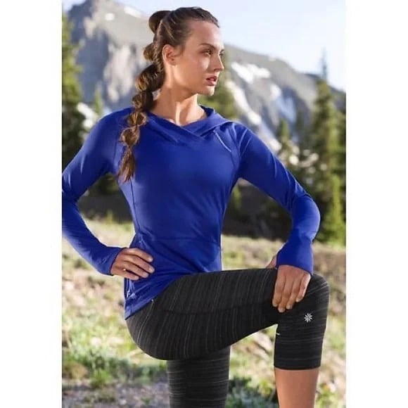 Athleta Plushtec Purple Athletic Wrap Front Hoodie
