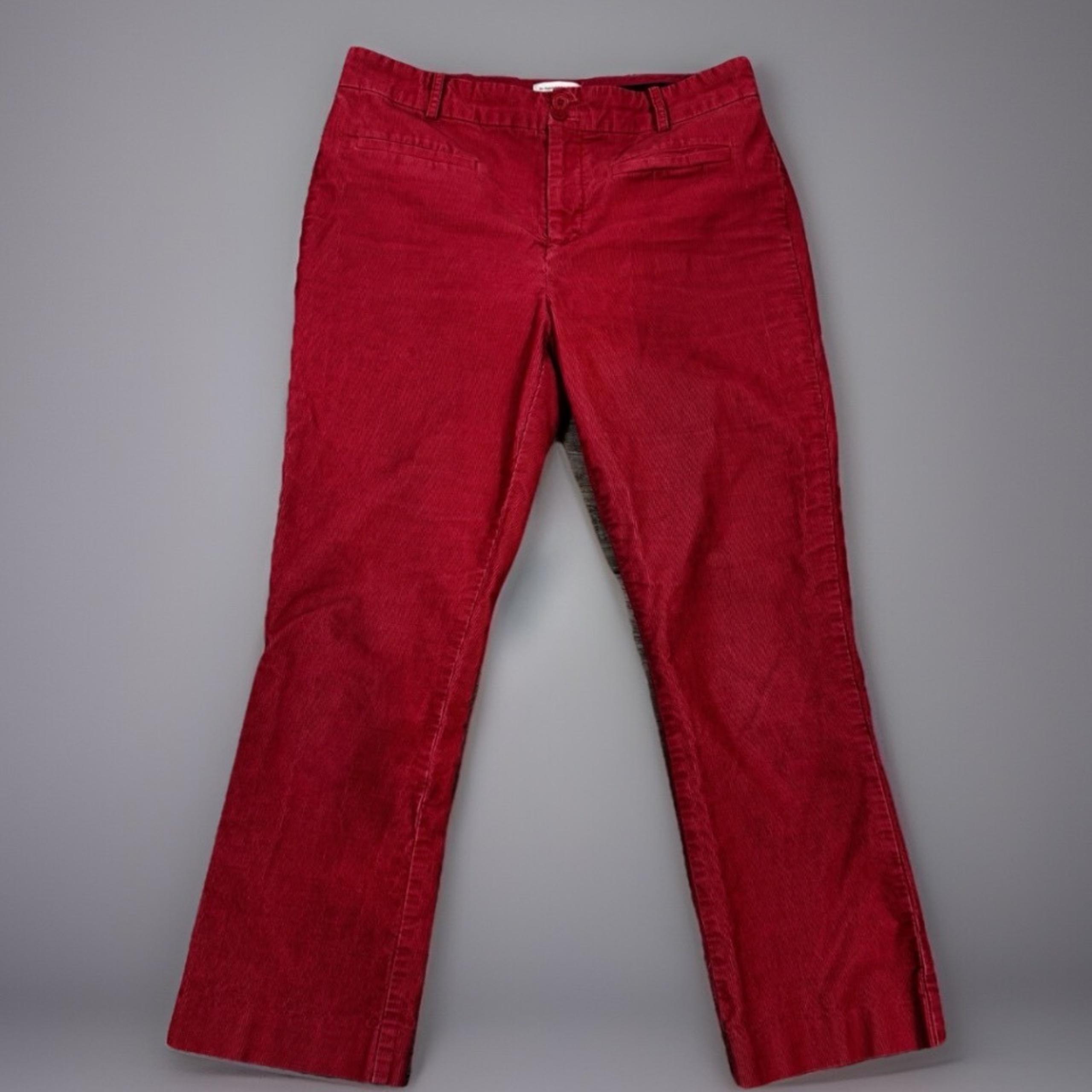 Anthropologie Corduroy Pants Red High Rise Bootcut Career Casual Size 8