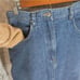 Vintage Saddlebred Jean Denim Long skirt 100% cotton deep pockets back slit sm