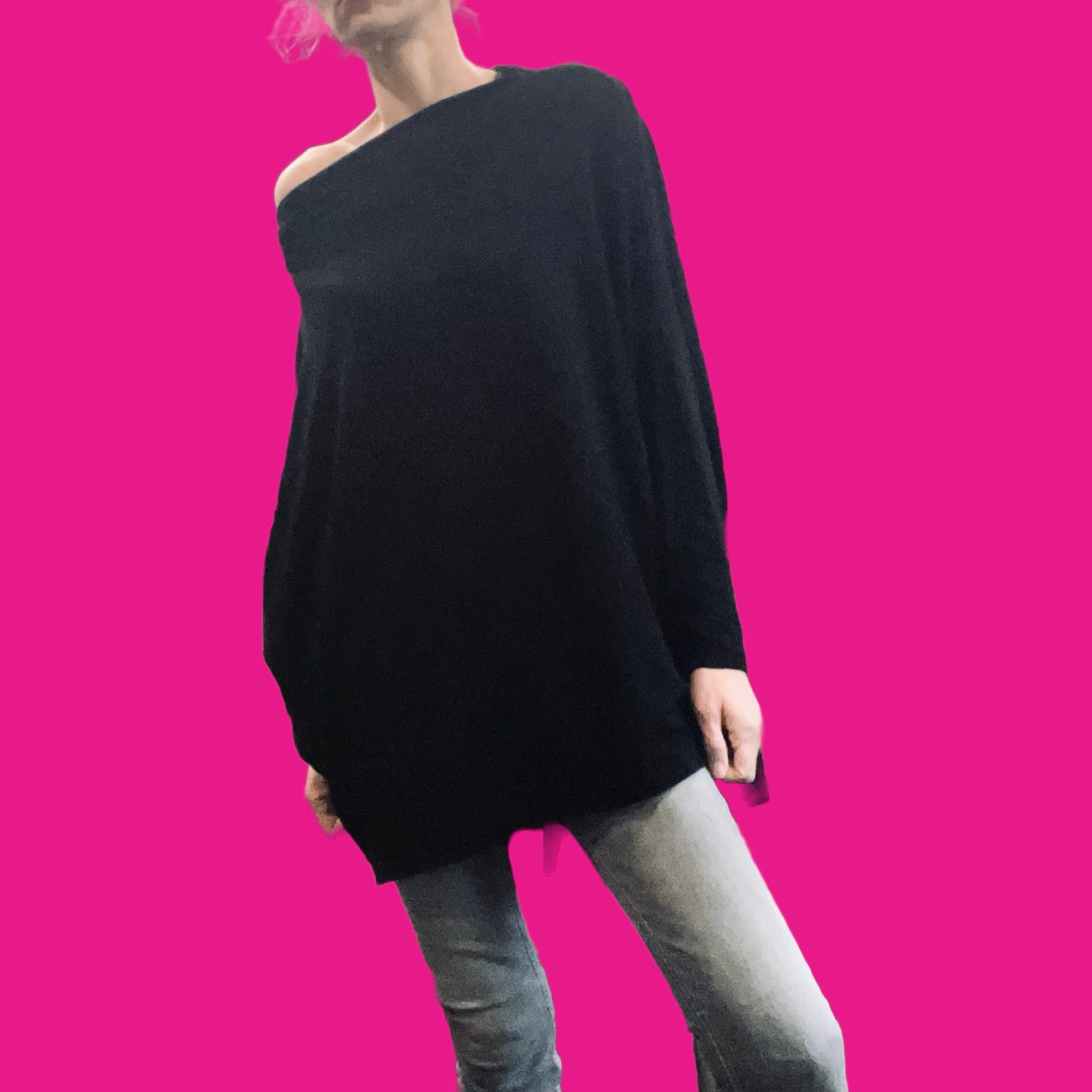 Bryn Walker Off-the-Shoulder Black Tunic Blouse Size Small
