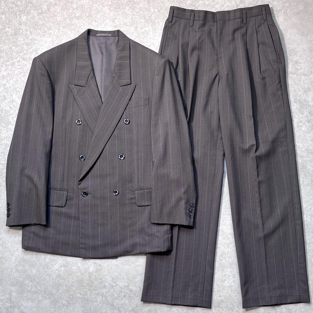 90s Vintage Double Suit Set-up Light Grey M