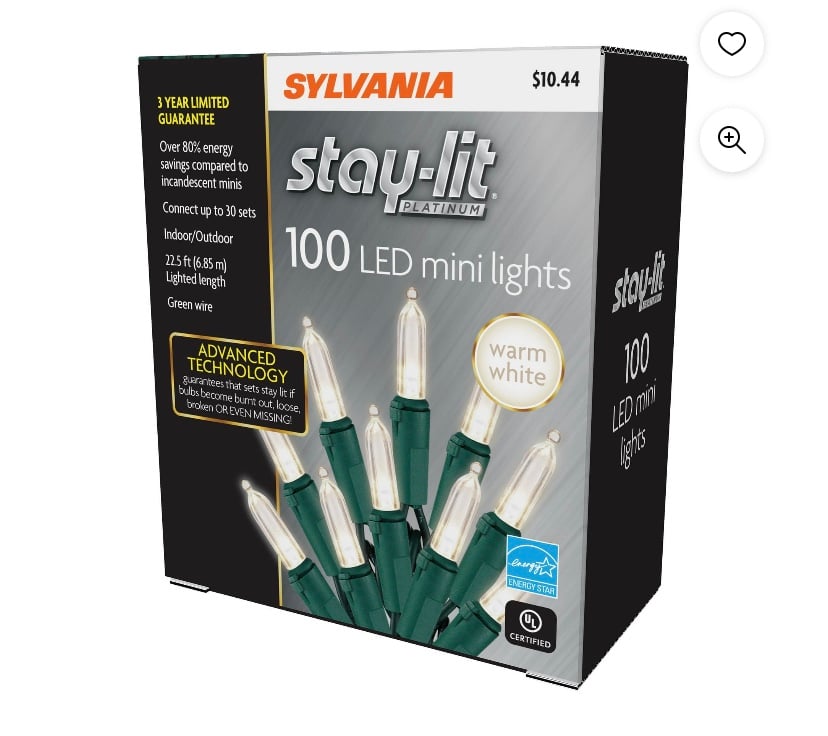 Sylvania 100 led mini lights warm white outlet