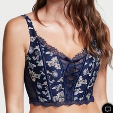 NEW! VS Dream Angels Unlined Embroidered Lace-up Bra Top MEDIUM