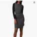 Nicole Miller Collection Gray Black Ruched Pencil sheath midi dress size Medium
